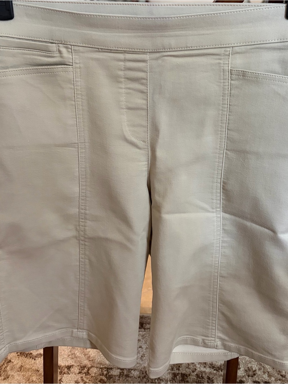 Kim Rogers Women's Light Beige Stretch Bermuda Shorts